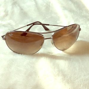 Silver Ray-Ban aviator sunglasses